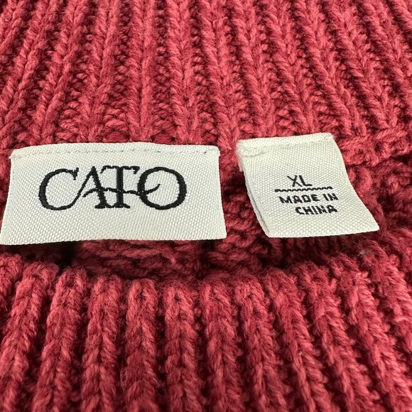 Cato Womens Size XL Red Cable Knit Sweater Dress With Pockets - Picture 4 of 6